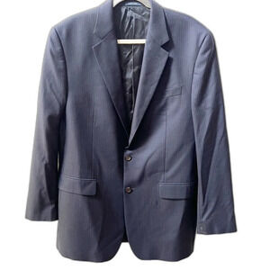 Ralph Lauren Navy Blue Pin Striped Blazer Mens 44 Sports Jacket Long Sleeve